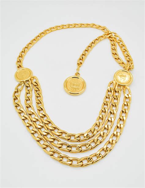 1980's chanel chain belt|vintage chanel gold chain belt.